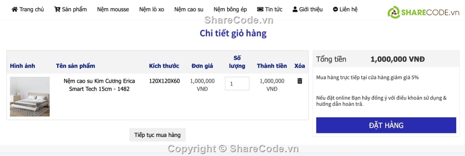 Code bán nệm,source code đồ án PHP,Full code web bán hàng,Website bán nệm,Thanh toán momo,Thanh toán VNPay